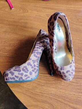 Mossimo Supply Co. Leopard Print Platform Pumps in Brown and Purple